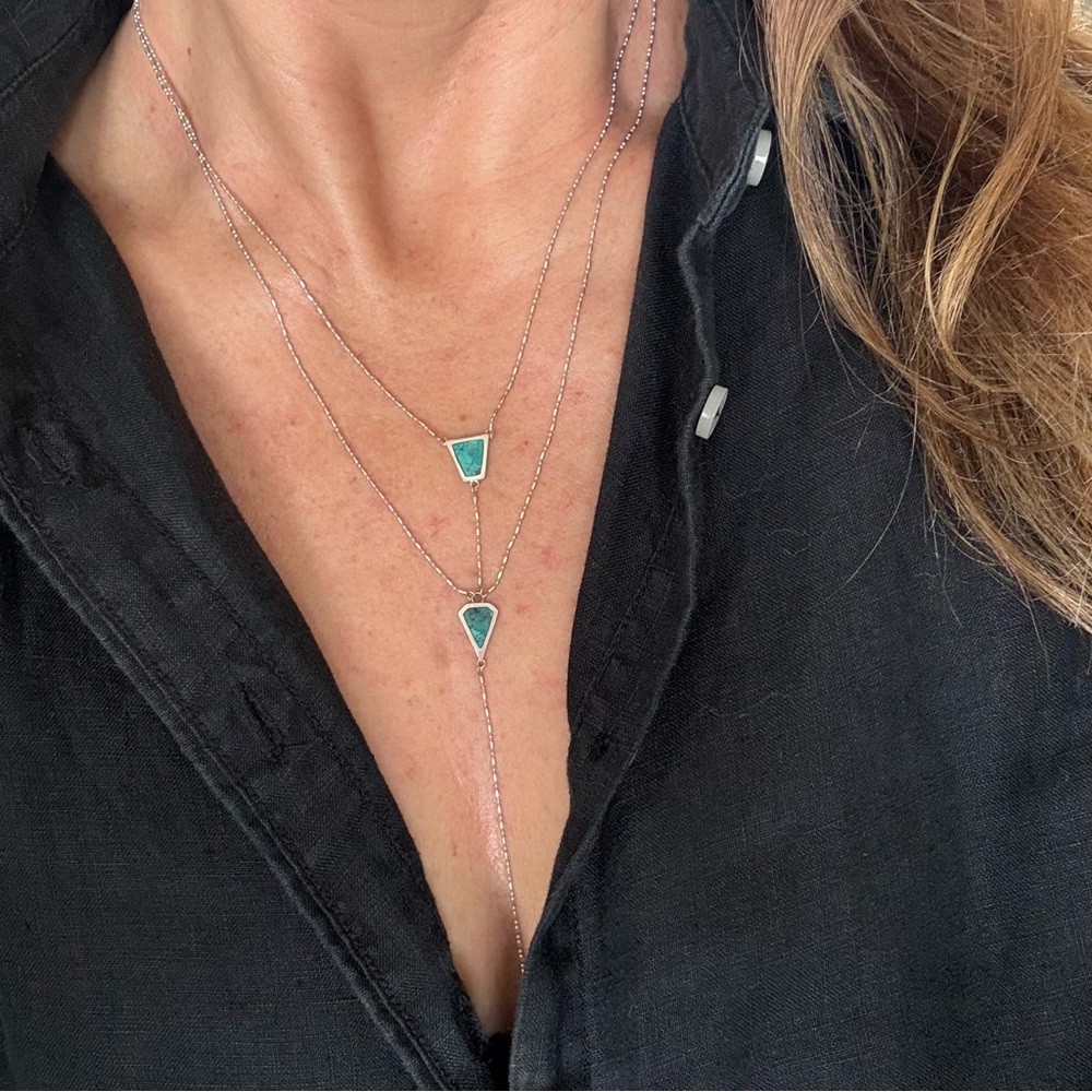 Silpada Stirling Silver & Turquoise Layered Reversible Lariat Style Necklace